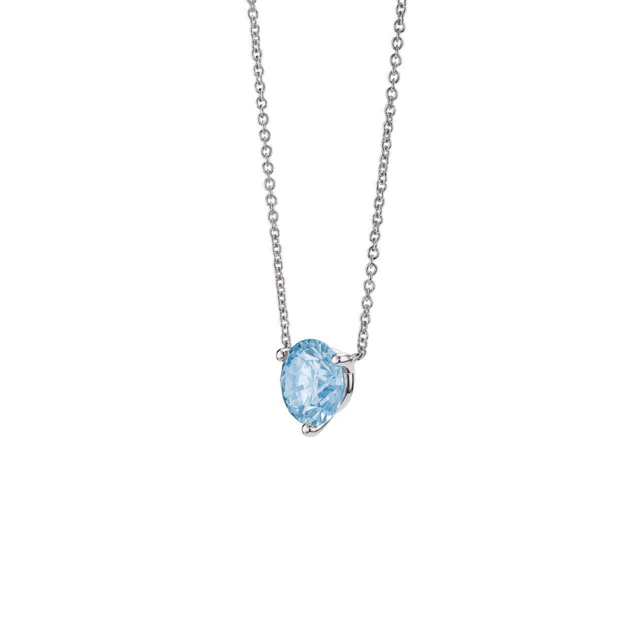 The Blue Round Brilliant Solitaire Pendant