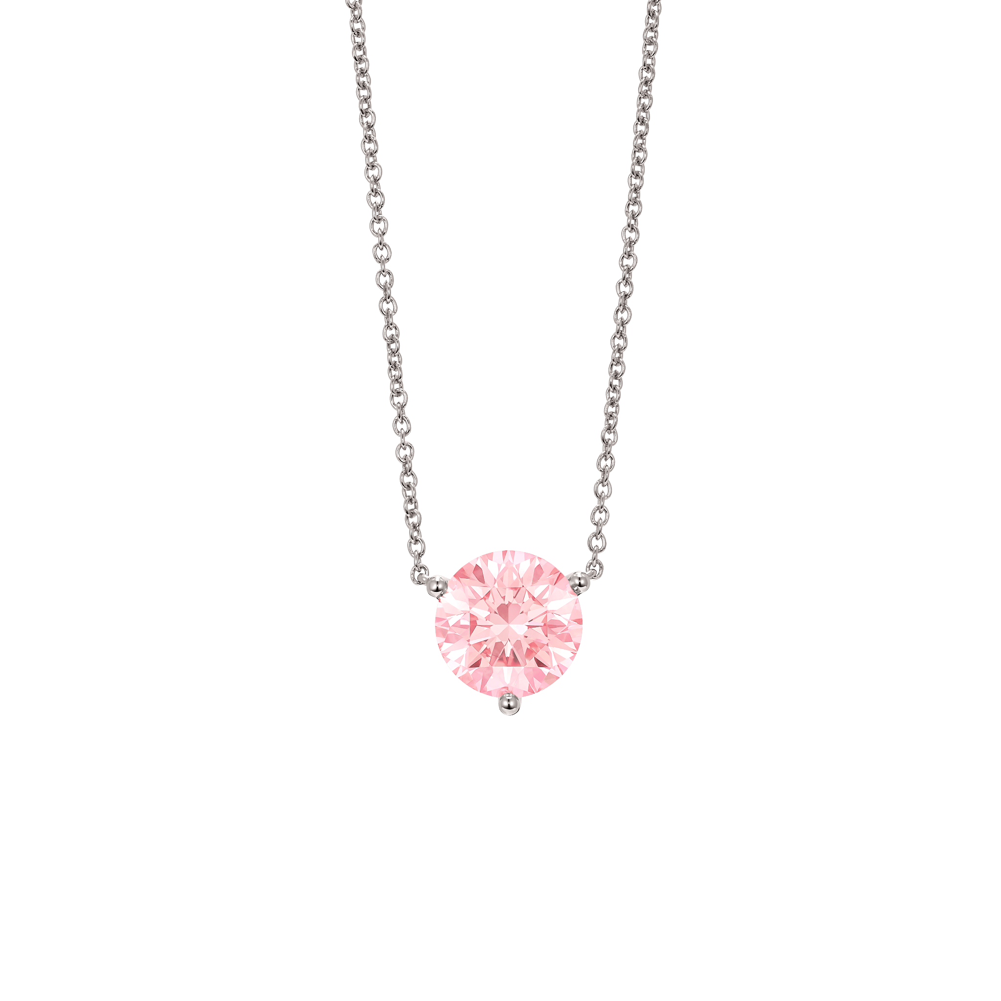 The Pink Round Brilliant Solitaire Pendant