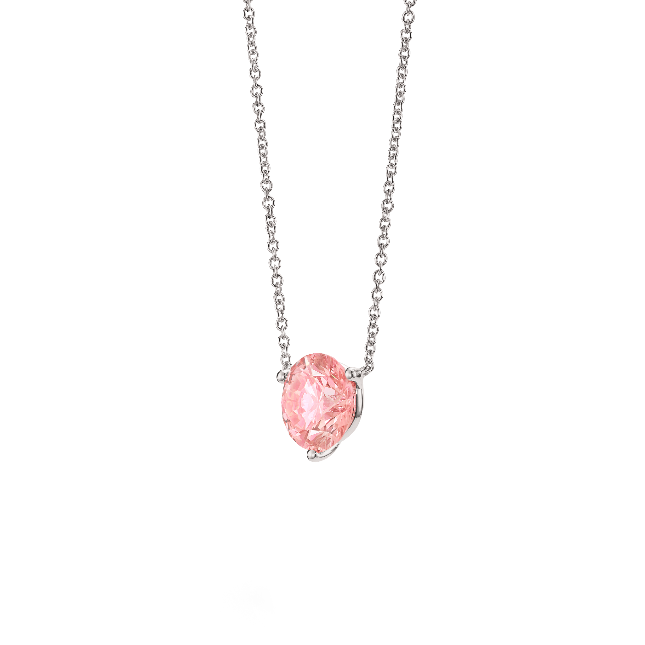 The Pink Round Brilliant Solitaire Pendant