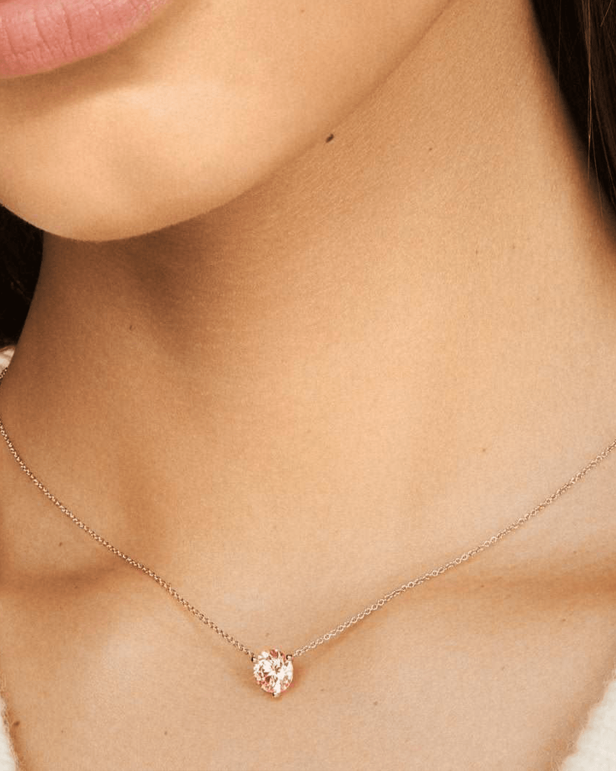 The Pink Round Brilliant Solitaire Pendant