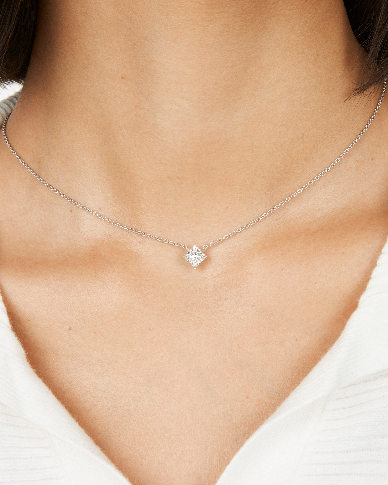 The Princess Solitaire Pendant Necklaces Lightbox Jewelry 