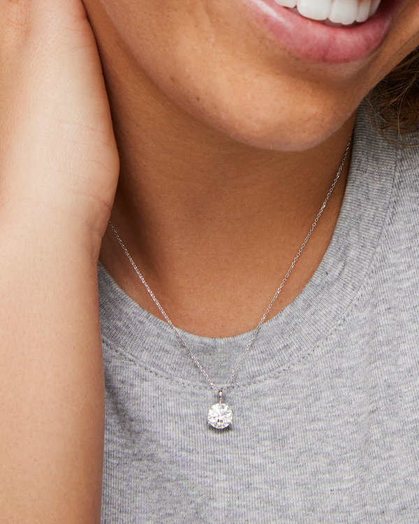 The Round Brilliant Solitaire Bale Pendant Necklaces Lightbox Jewelry 