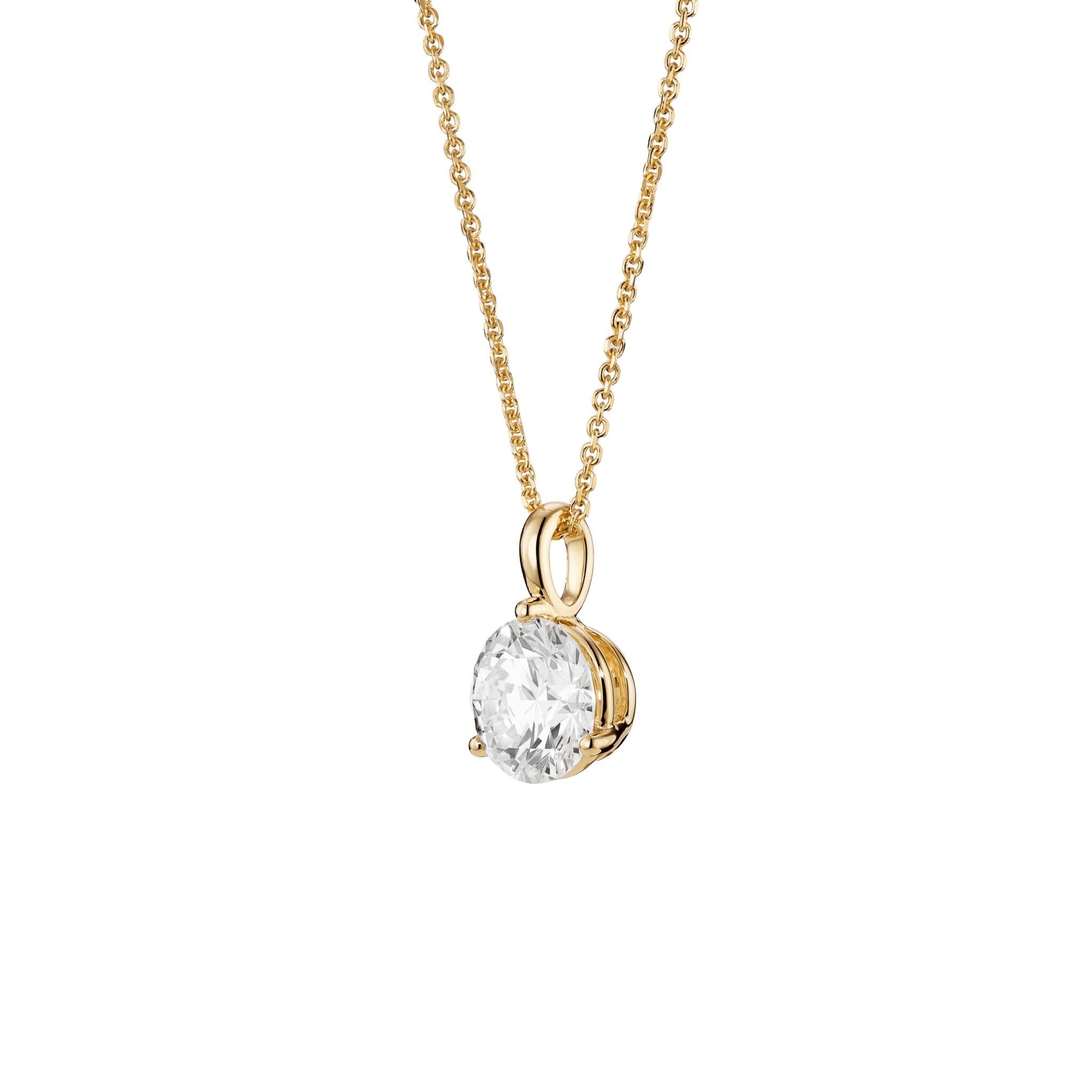 The Round Brilliant Solitaire Bale Pendant Necklaces Lightbox Jewelry 