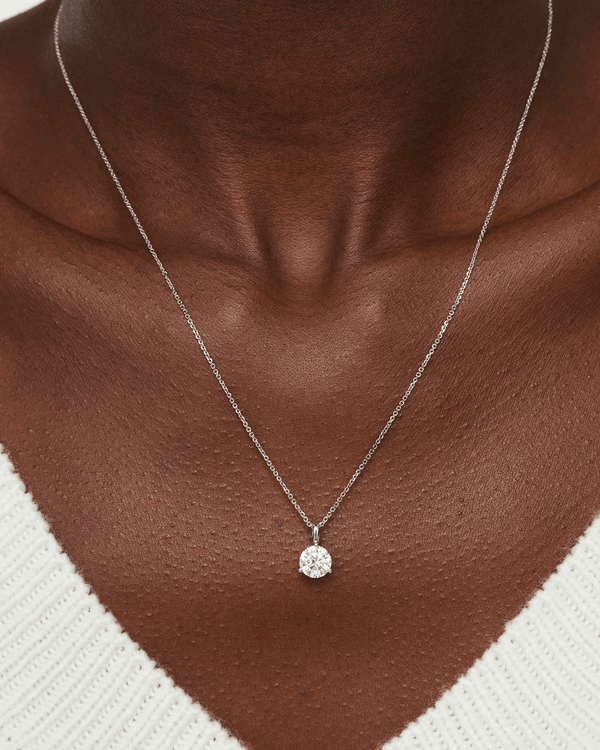 The Round Brilliant Solitaire Bale Pendant Necklaces Lightbox Jewelry 