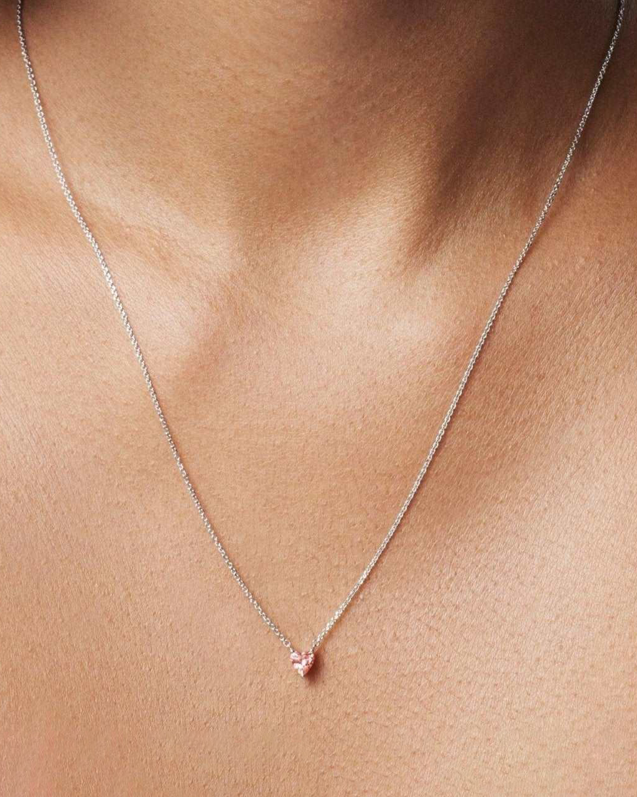 The Pink Mini Heart Pendant Necklaces Lightbox Jewelry 