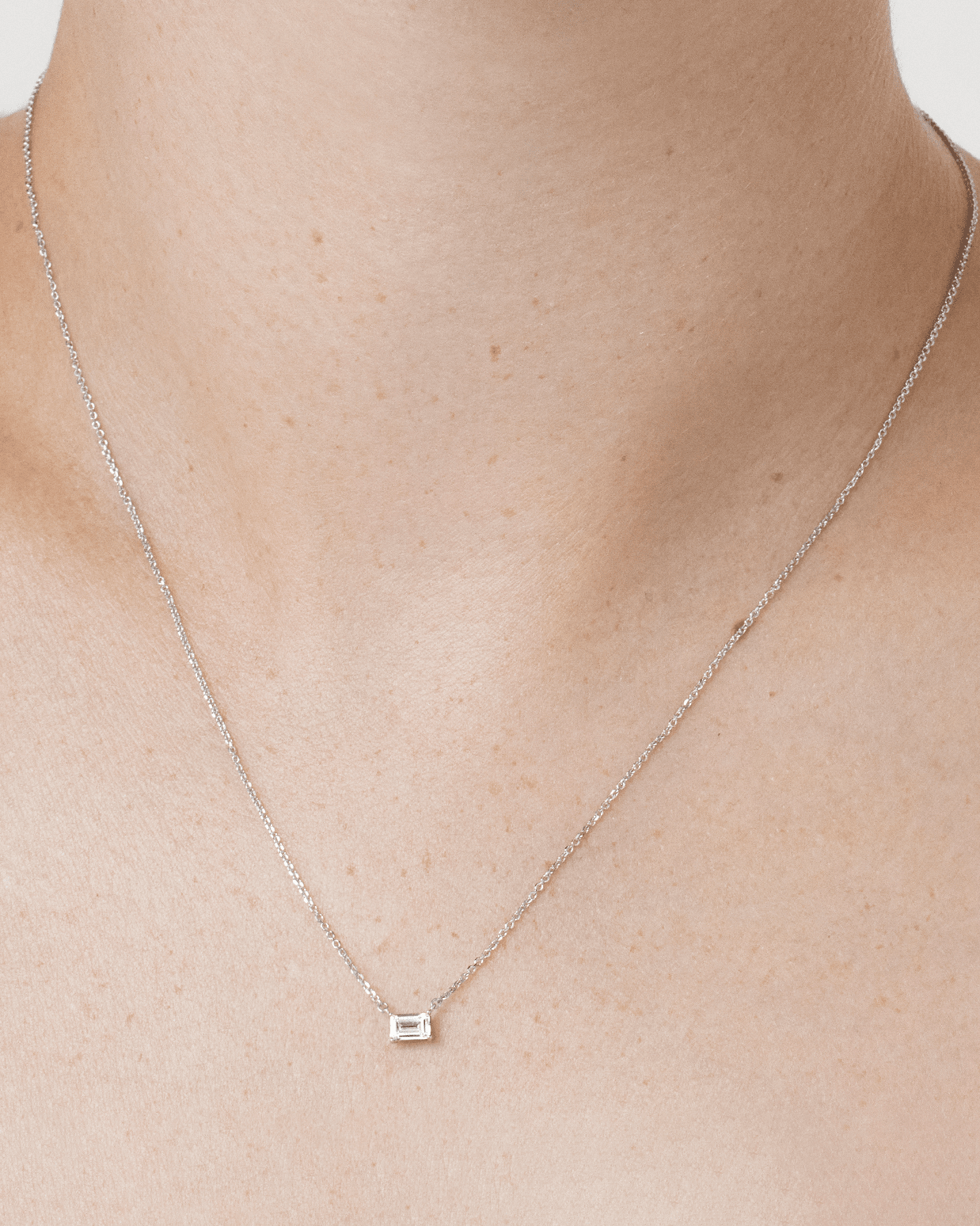 The Mini Baguette Pendant Necklaces Lightbox Jewelry 