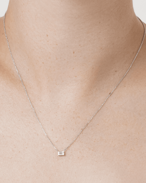 The Mini Baguette Pendant Necklaces Lightbox Jewelry 