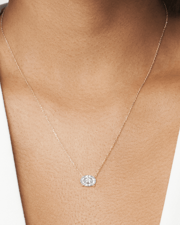 The Oval Solitaire Pendant Necklaces Lightbox Jewelry 