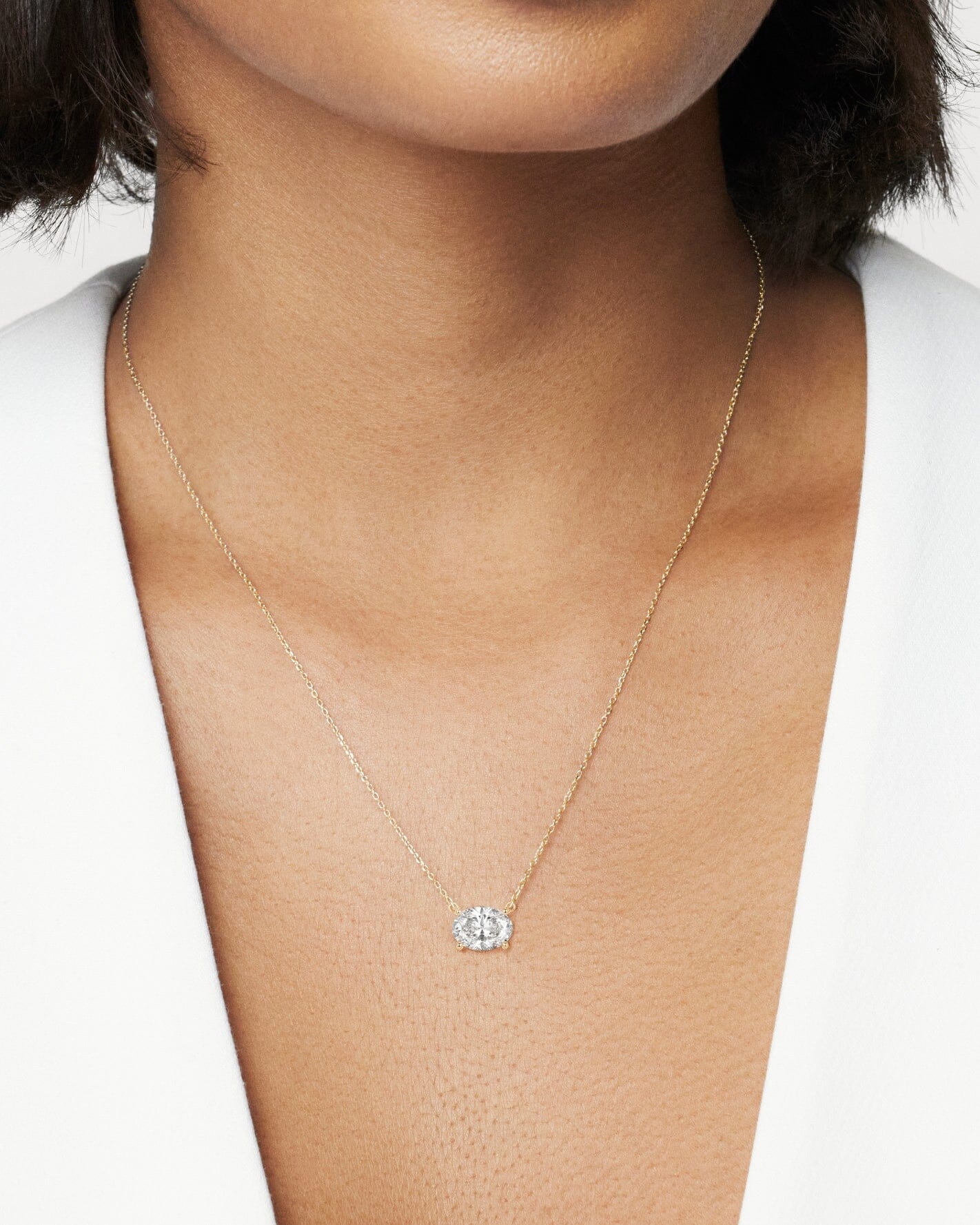 The Oval Solitaire Pendant