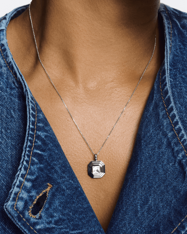 Model image of Lightbox Cut Collection pendant in white gold