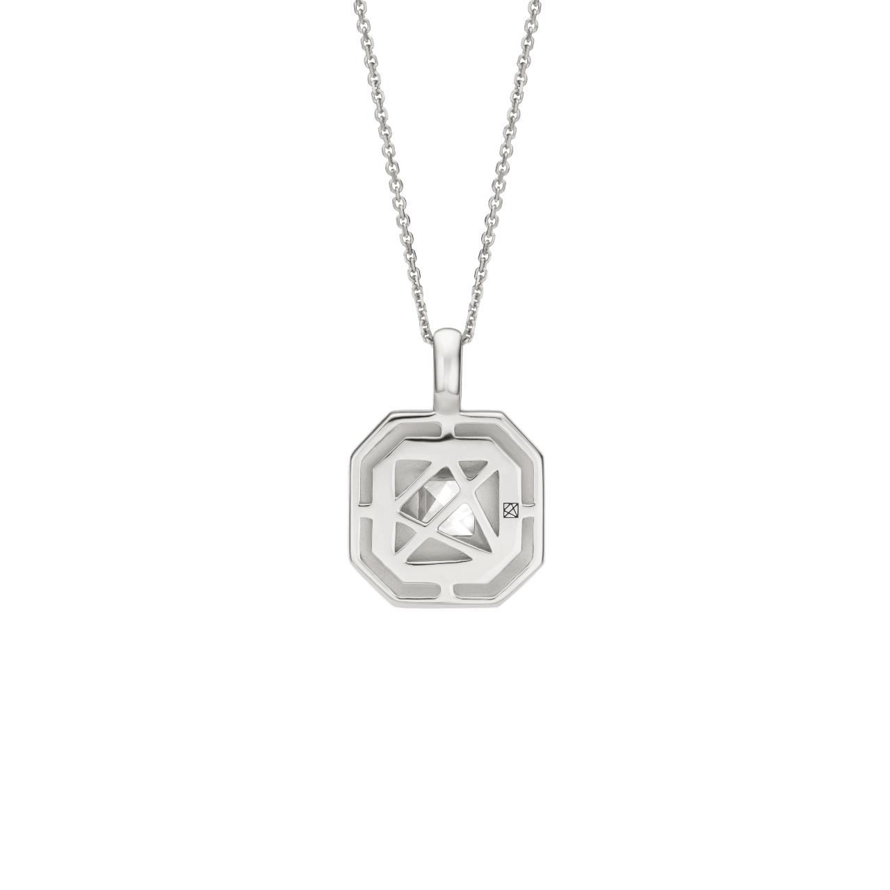 Back view of Lightbox Cut Collection pendant in white gold