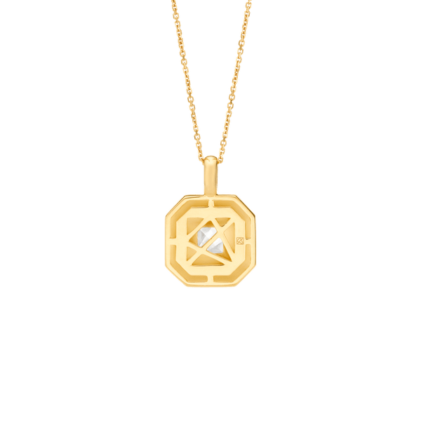 Back view of the Lightbox Cut Pendant in yellow gold