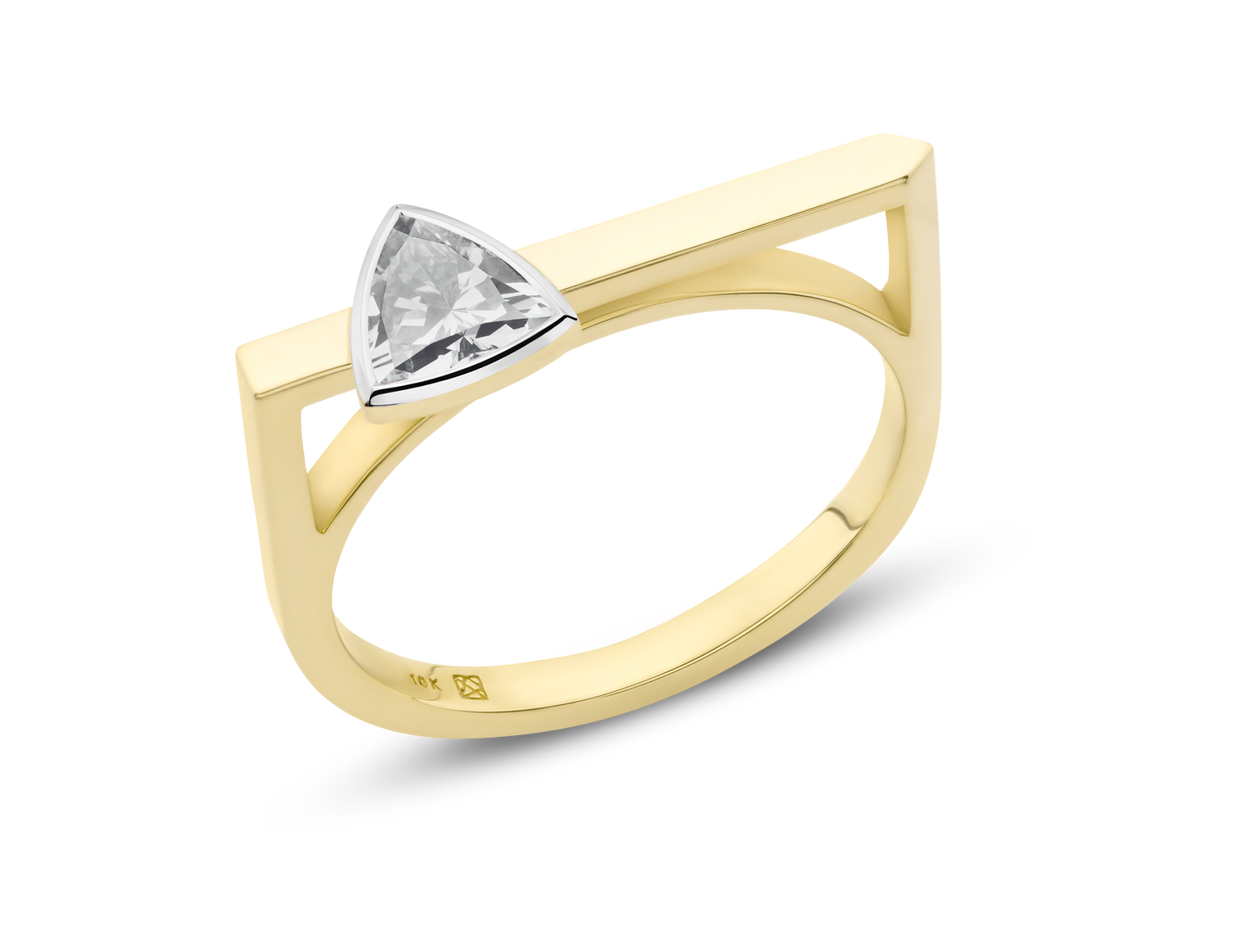 Lab-Grown Diamond ⅜ct. Mini Trillion Linear Ring | White