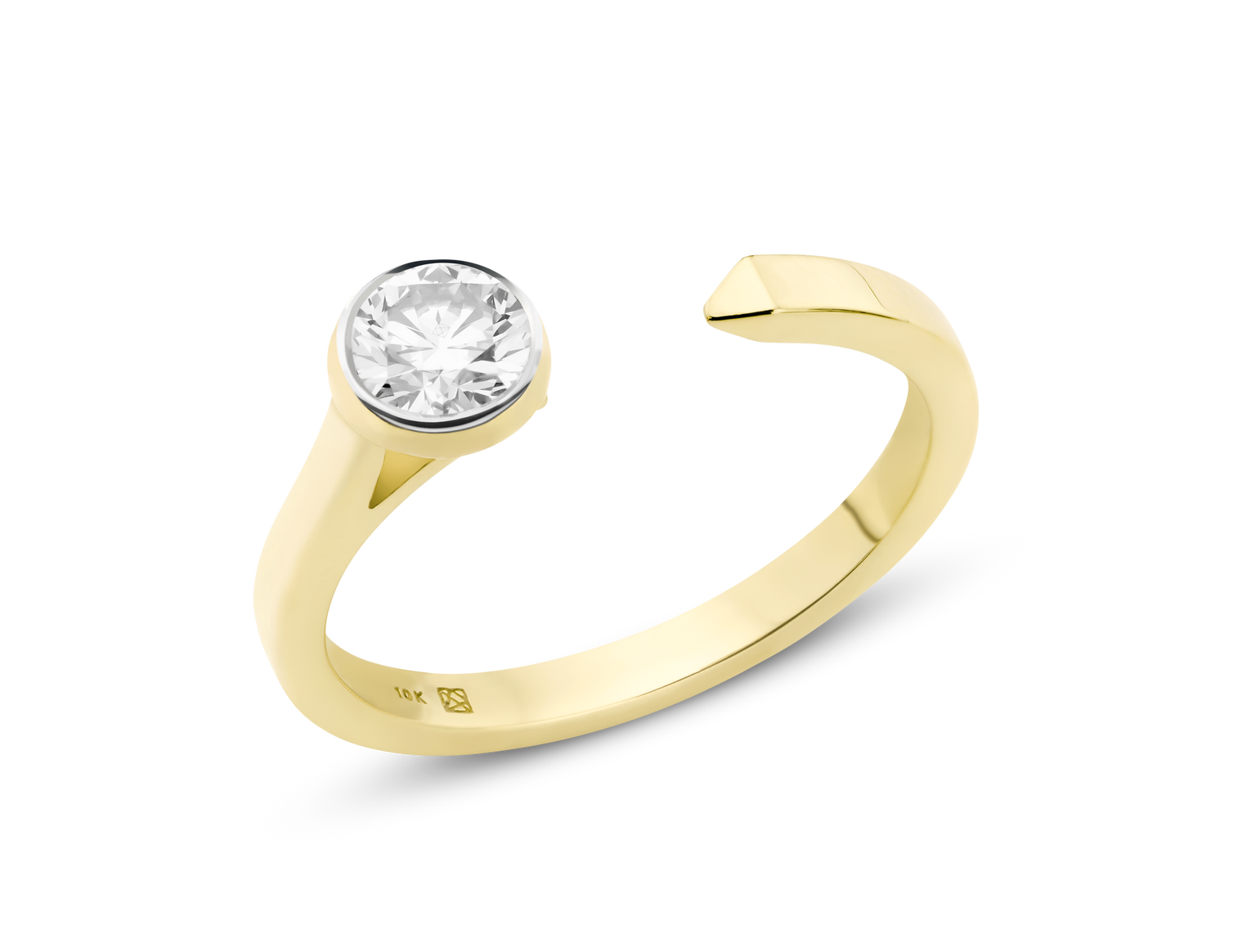 Lab-Grown Diamond ⅜ct. Mini Round Brilliant Solitaire Open Top Ring | White