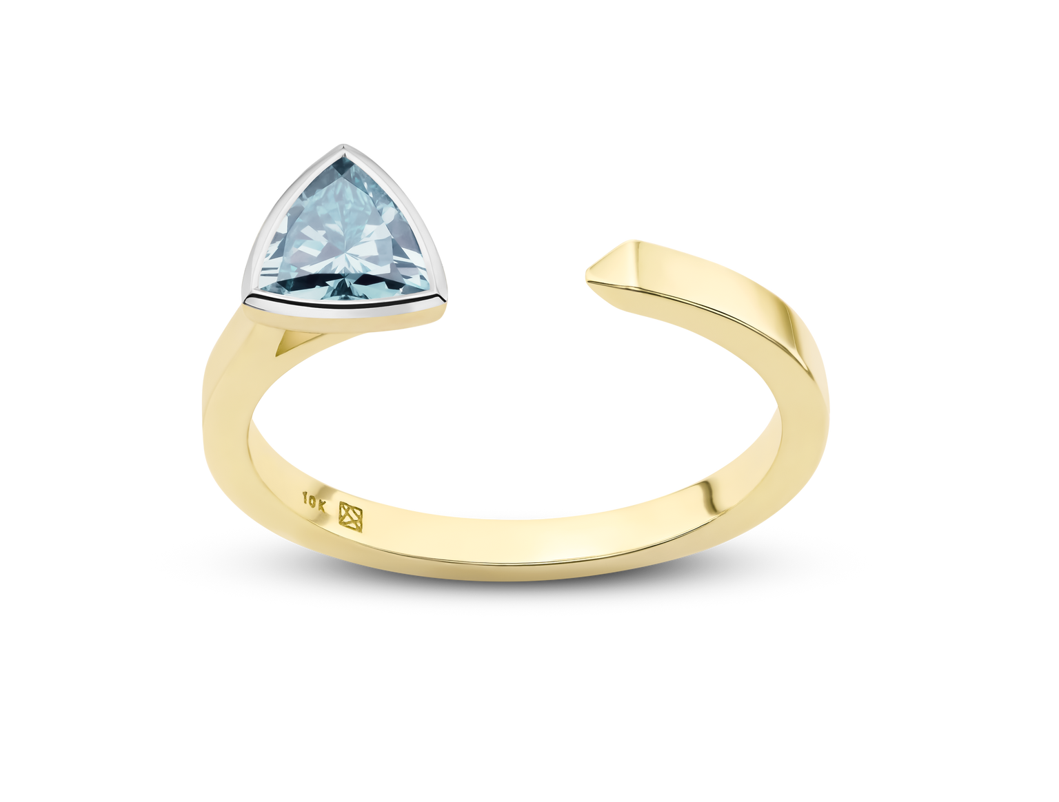 Lab-Grown Diamond ⅜ct. Mini Trillion Open Top Ring | Blue