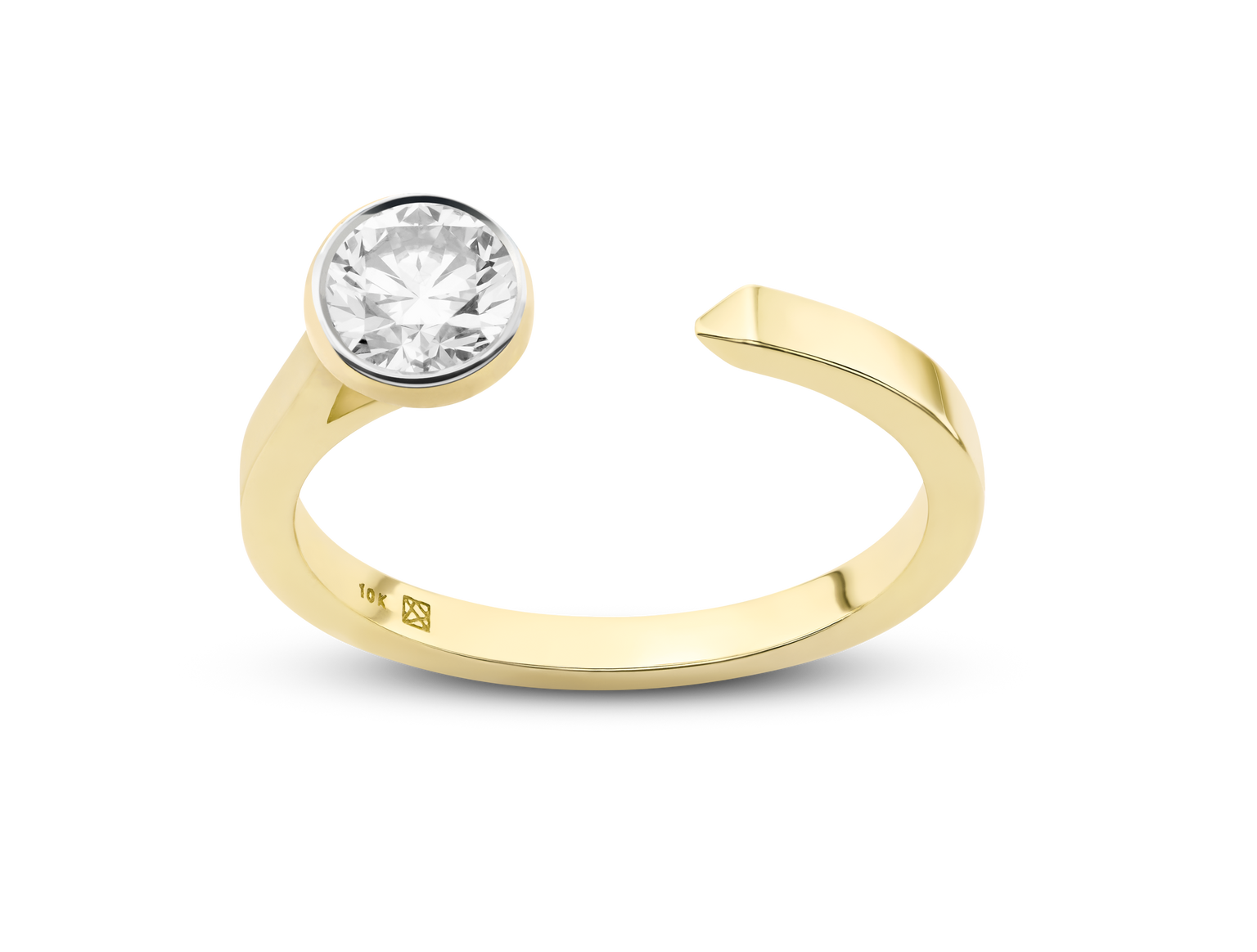 Lab-Grown Diamond ⅜ct. Mini Round Brilliant Solitaire Open Top Ring | White