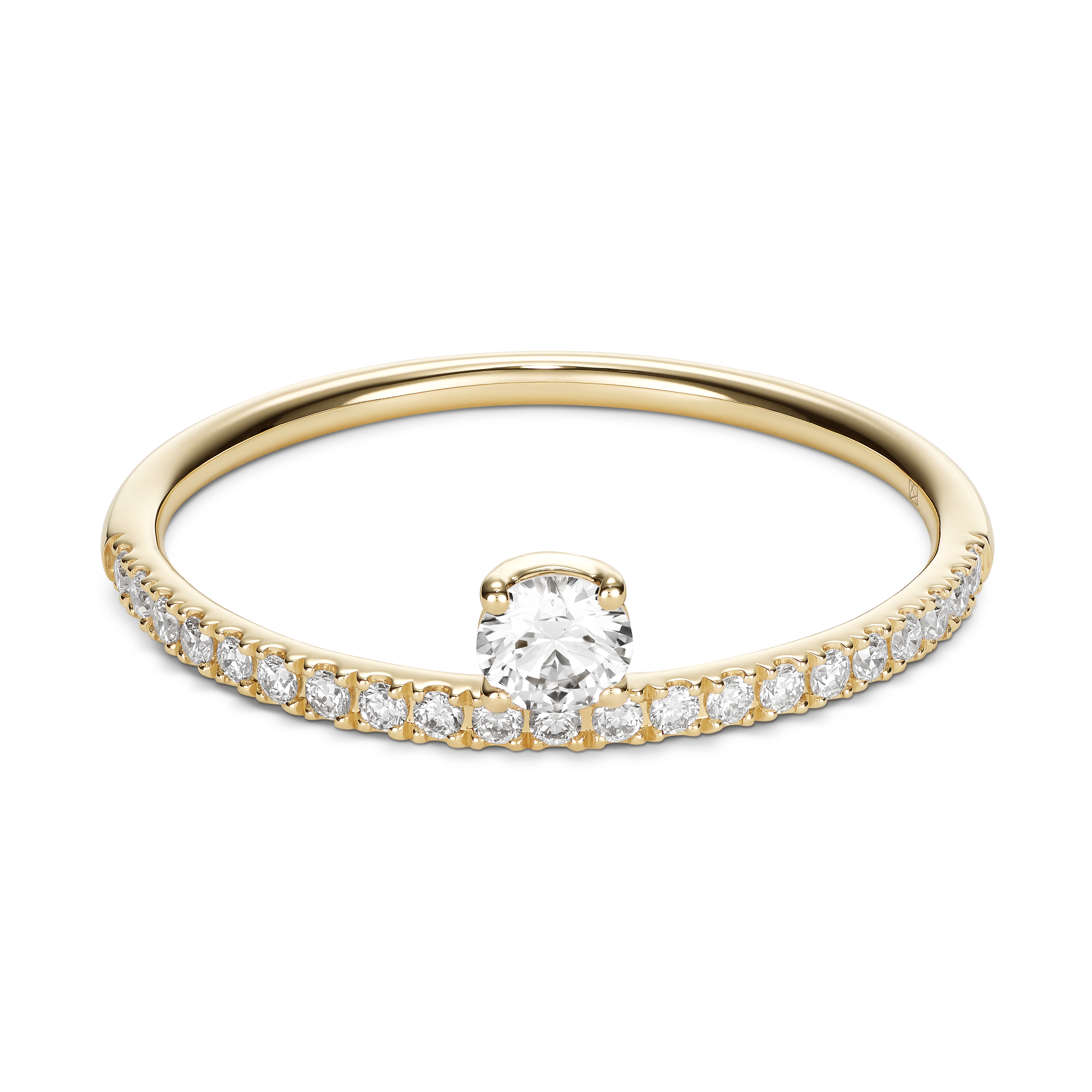 The Floating Solitaire Pavé Ring