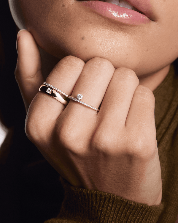 The Mini Half Pavé Ring Rings Lightbox Jewelry 