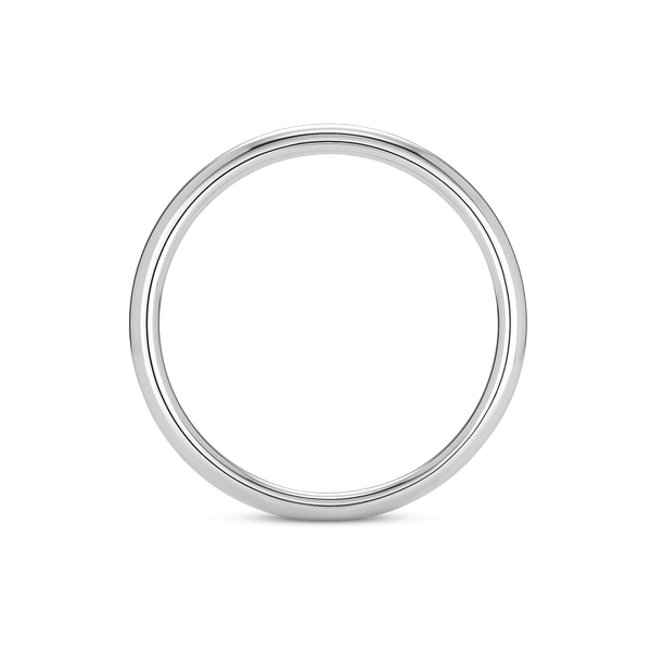 Profile view of white gold mini stacking ring