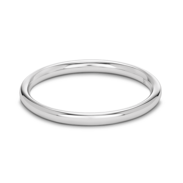 Front view of white gold mini stacking ring