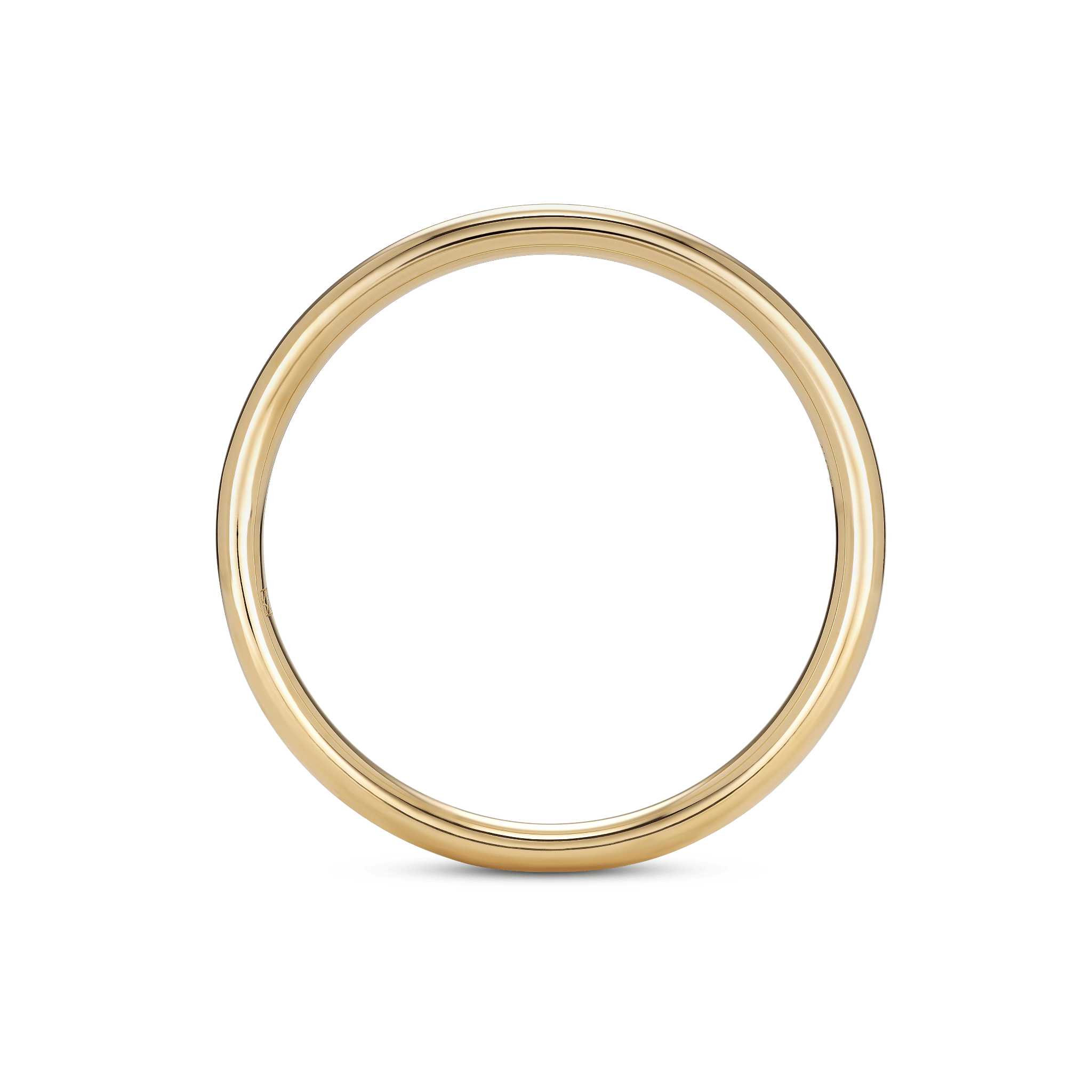 Profile view of yellow gold mini stacking ring