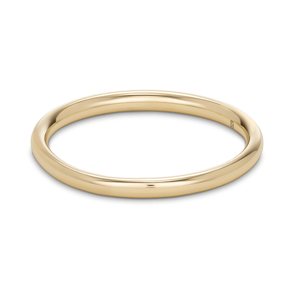 Front view of yellow gold mini stacking ring