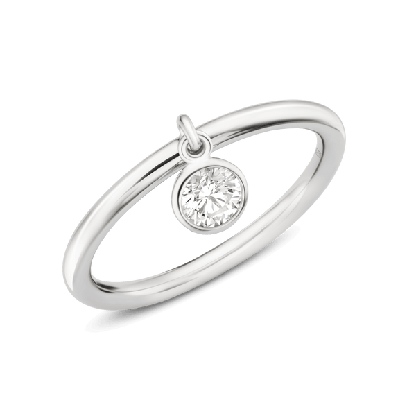 Angled view of white gold wistful ring