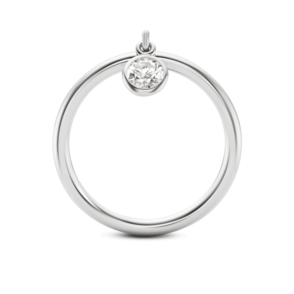 Profile view of white gold wistful ring