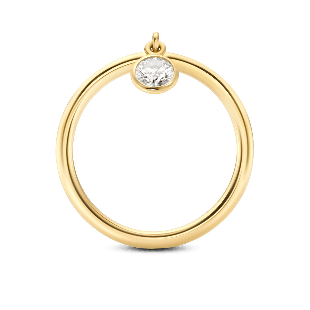 Profile view of yellow gold wistful ring