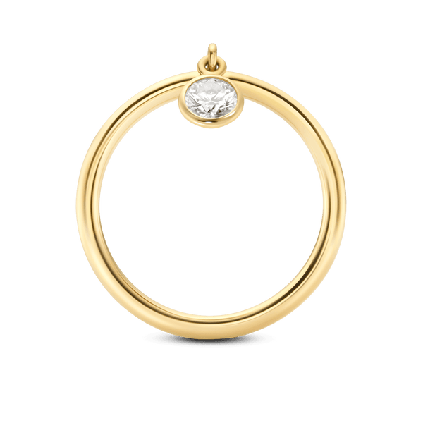 Profile view of yellow gold wistful ring