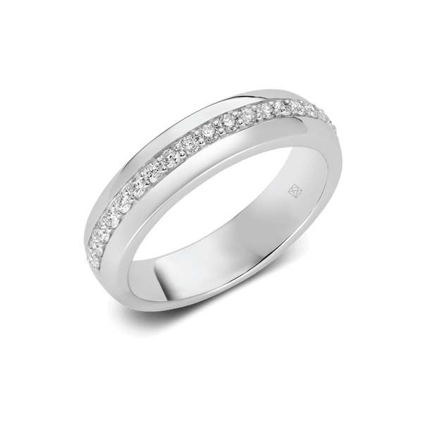 Angled view of the passage ring in white gold