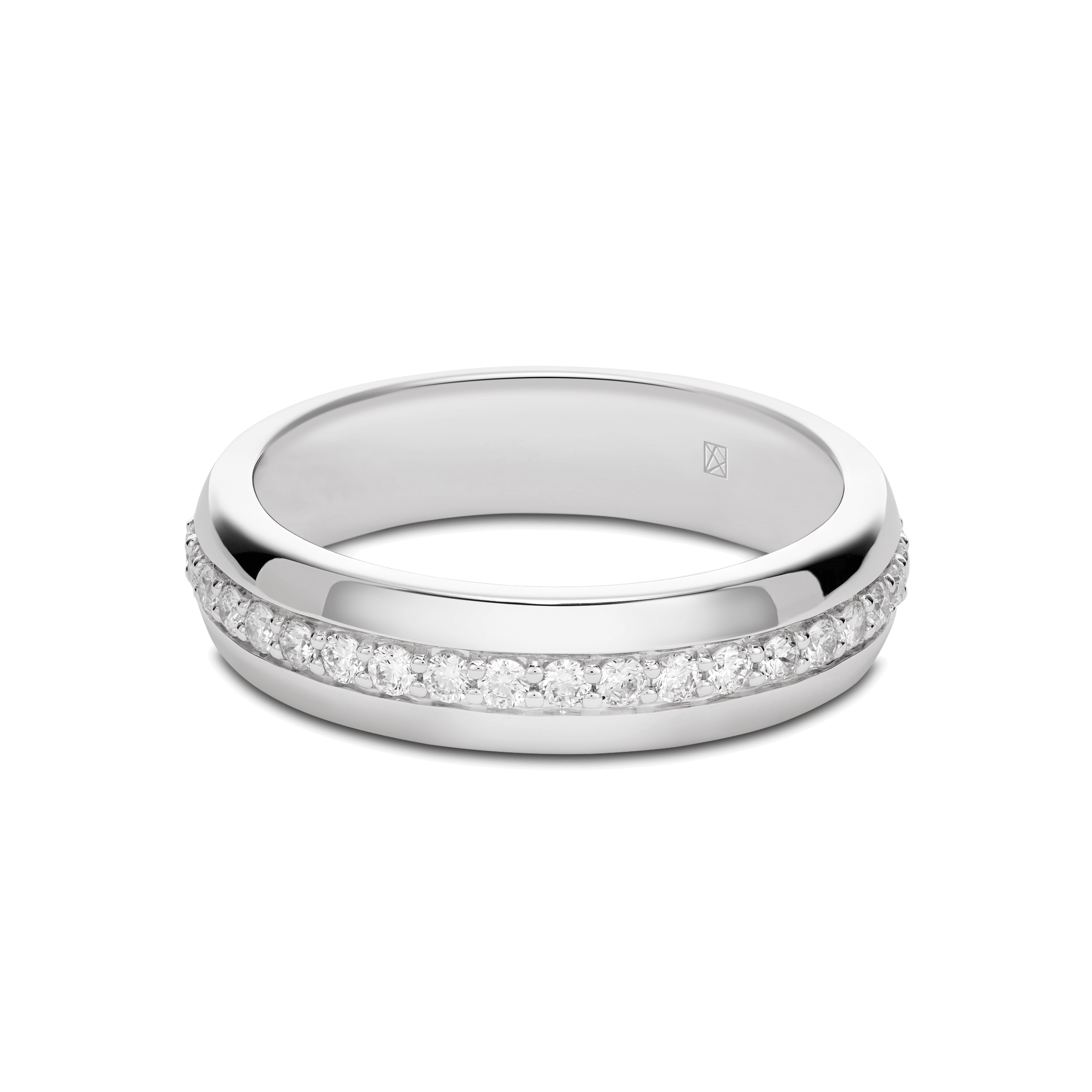 Front view of the passage ring in white gold