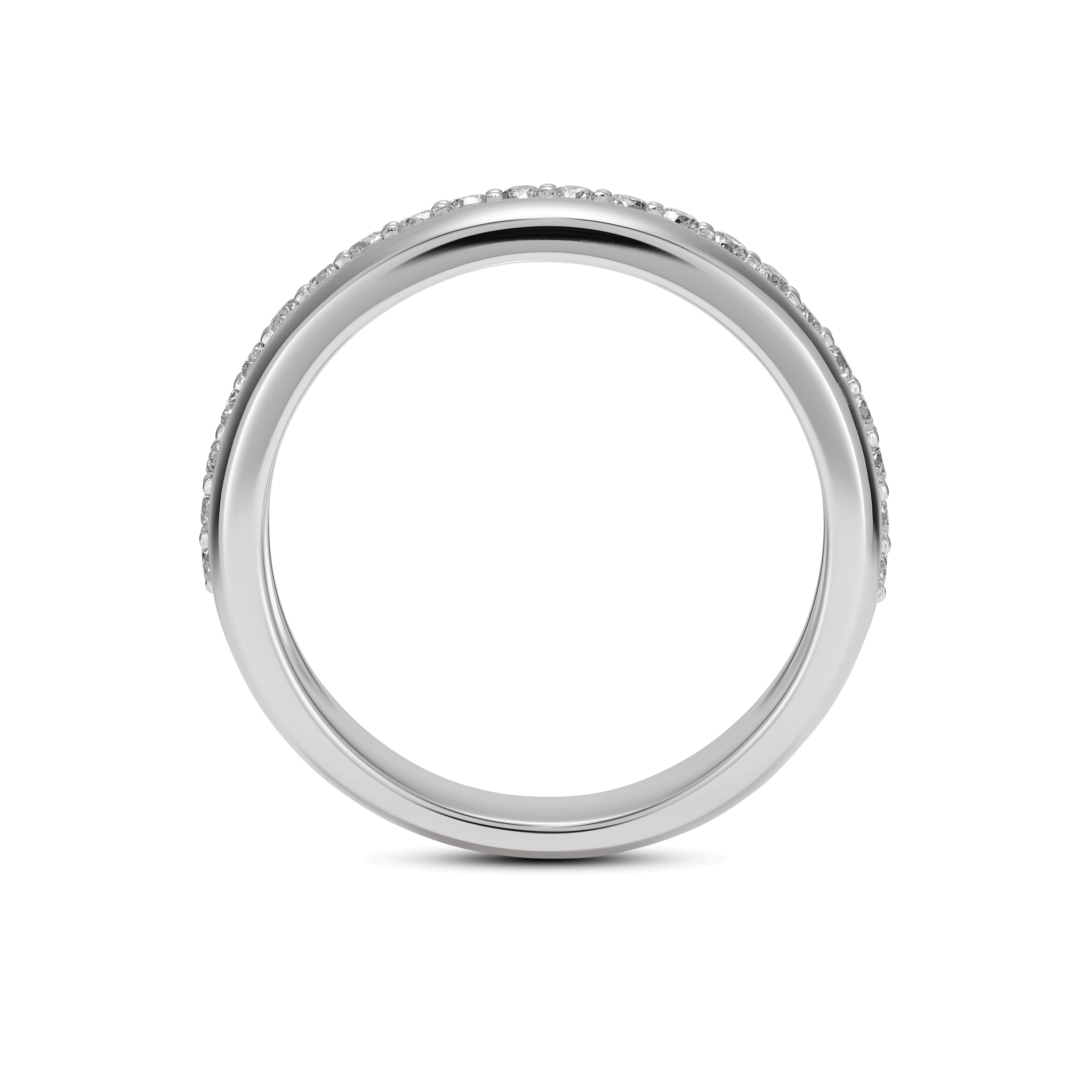 Profile view of the passage ring in white gold