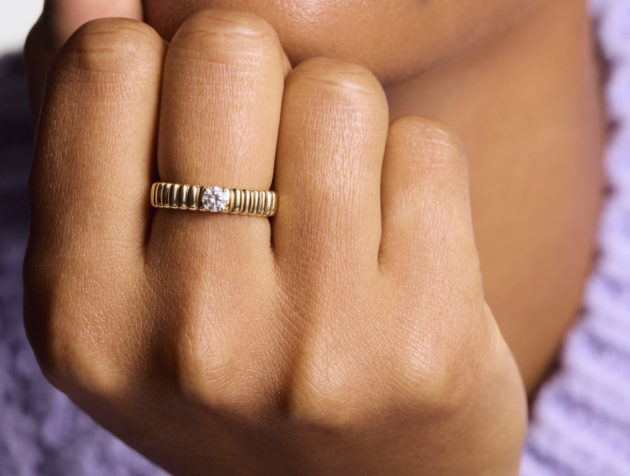 Model image of yellow gold poet ring