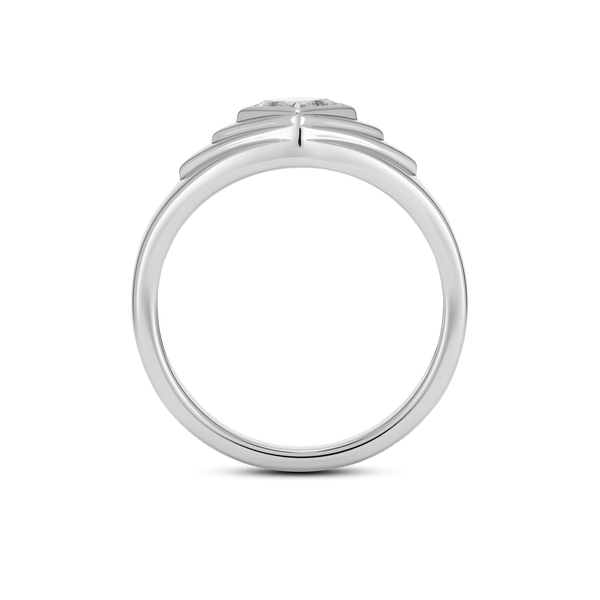 Profile view of the white gold recollection ring