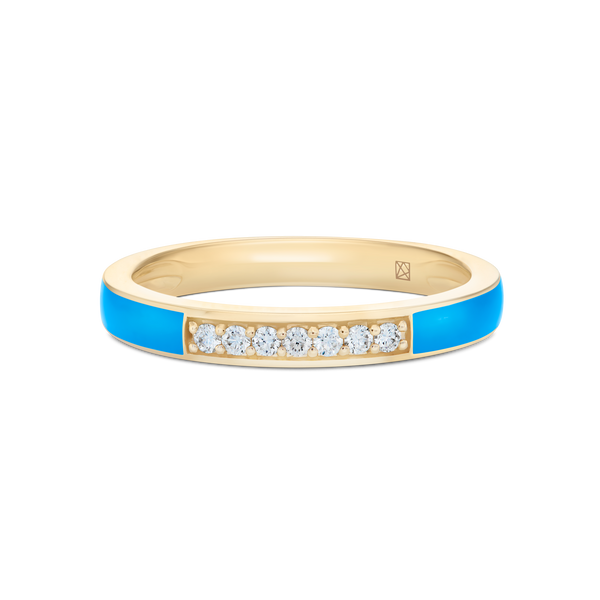 Enamel Pavé Ring, Blue