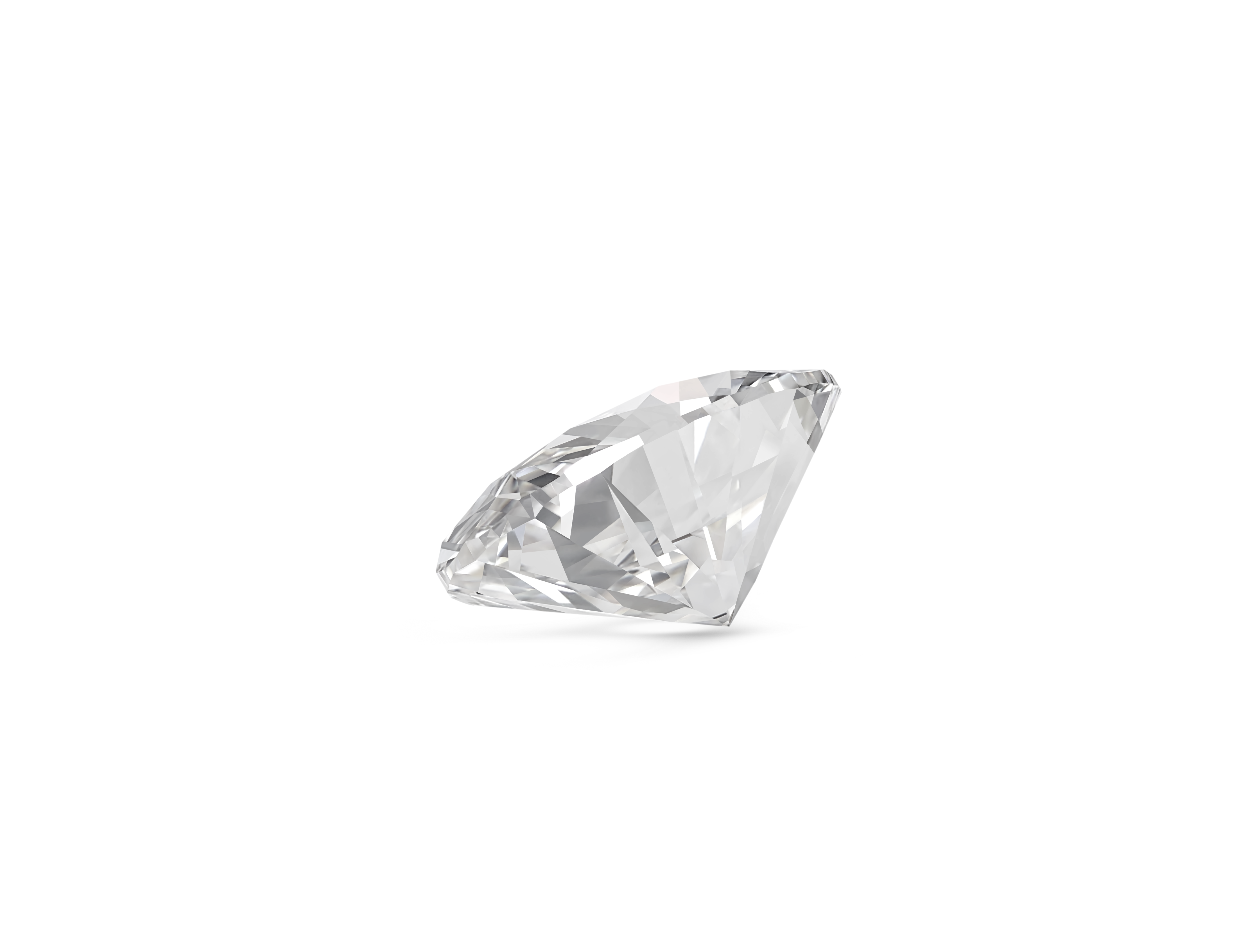 Side view of Lightbox Finest™ 2 carat oval cut diamond