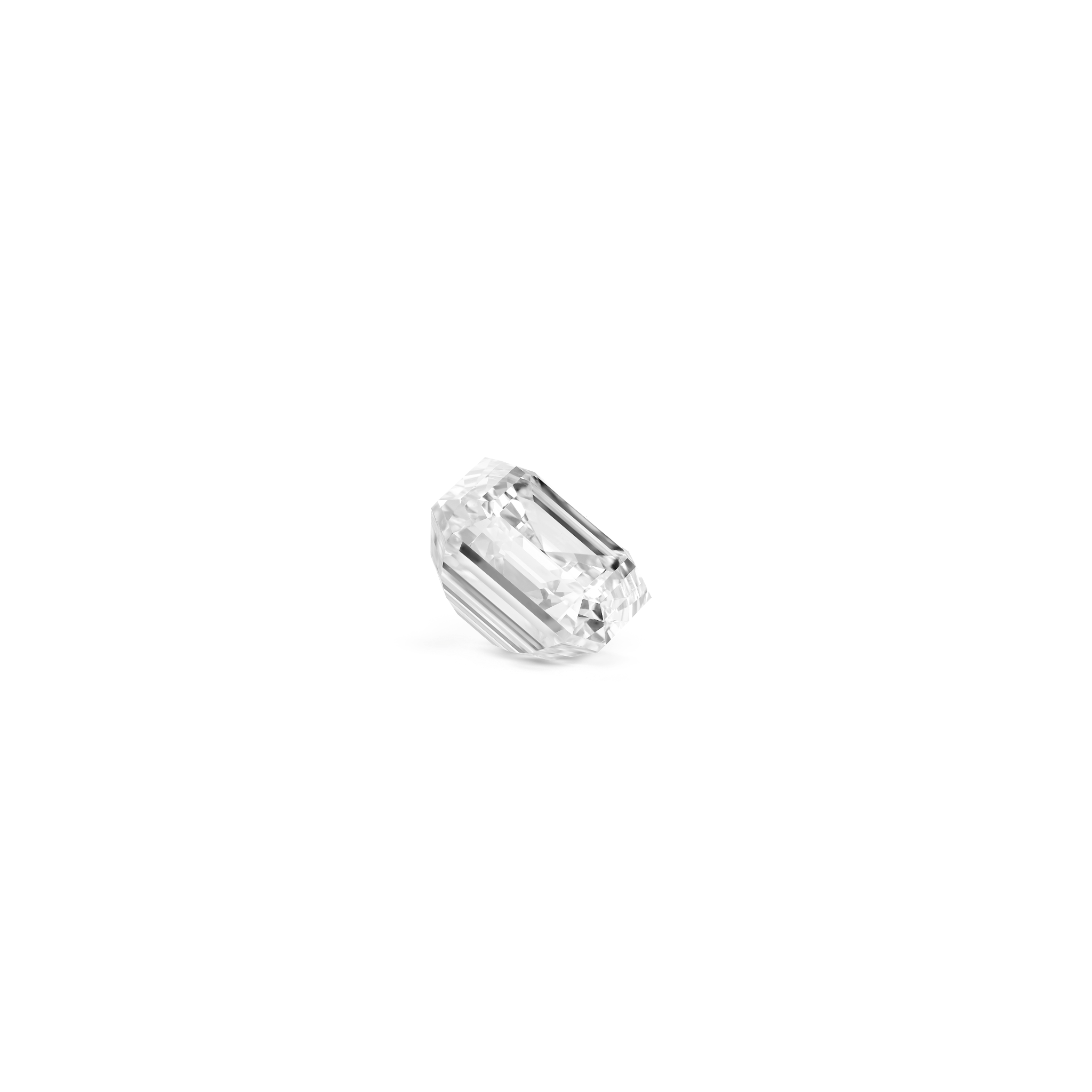 Side view of 2.25 carat Asscher cut lab-grown diamond