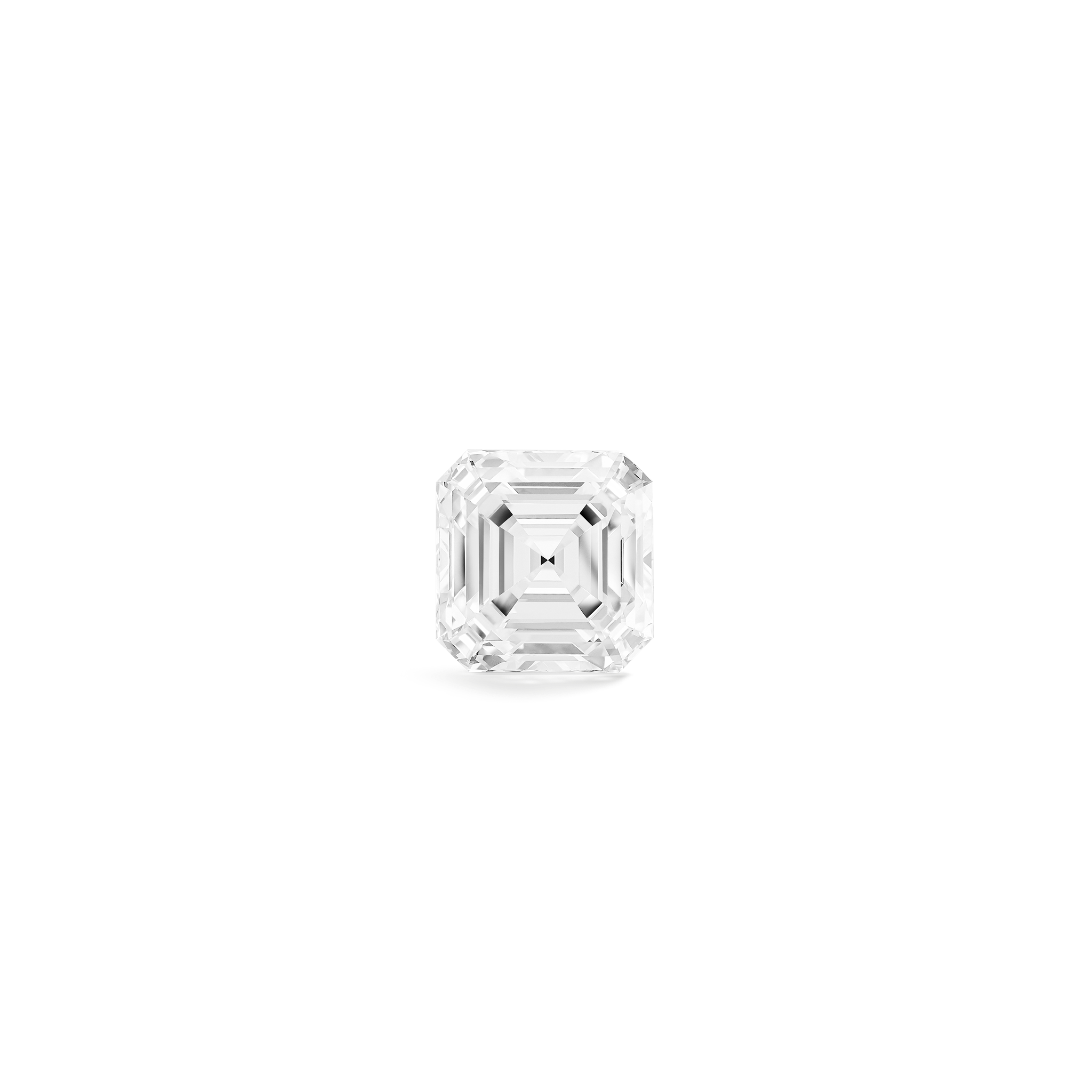 Top view of 2.5 carat Asscher cut lab-grown diamond