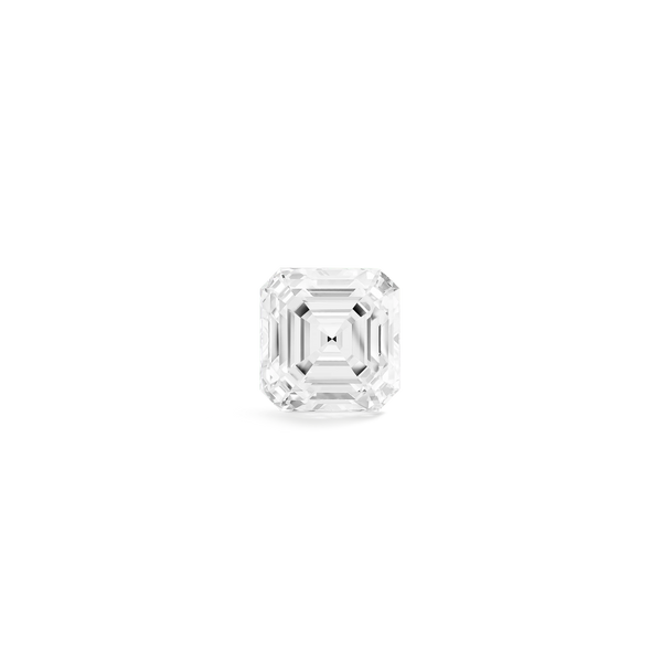 Top view of 2.75 carat Asscher cut lab-grown diamond