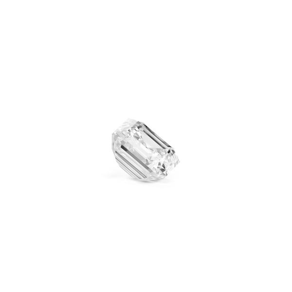 Side view of 2.75 carat Asscher cut lab-grown diamond