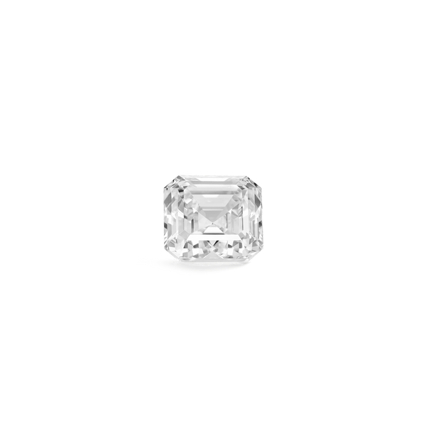 Front view of a 3 carat Asscher cut lab-grown diamond