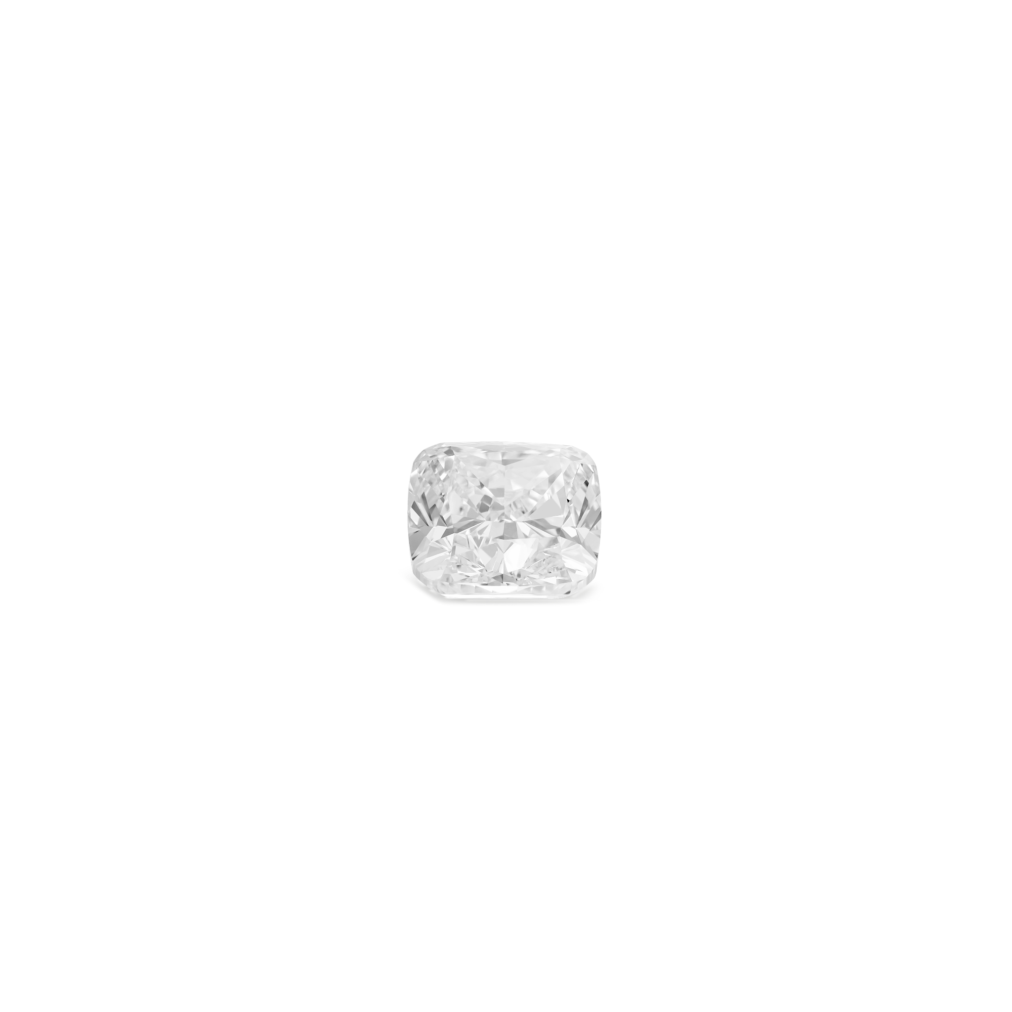 Front view of a 2.25 carat cushion cut lab-grown diamond