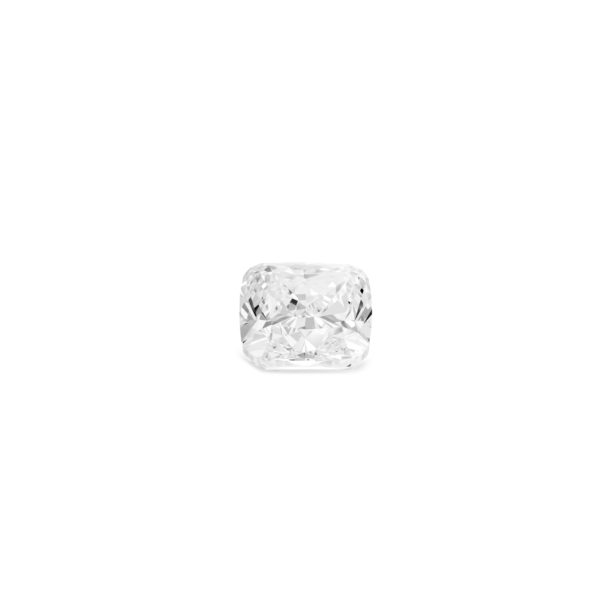 Front view of a 2.75 carat cushion cut lab-grown diamond