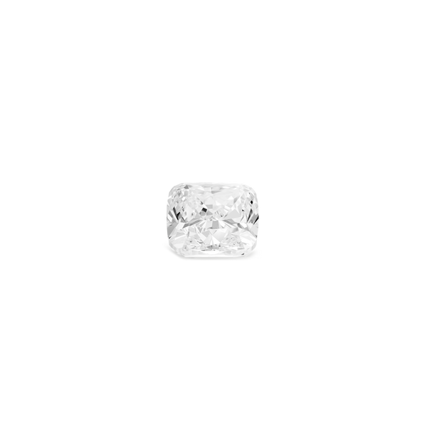 Front view of a 2.75 carat cushion cut lab-grown diamond