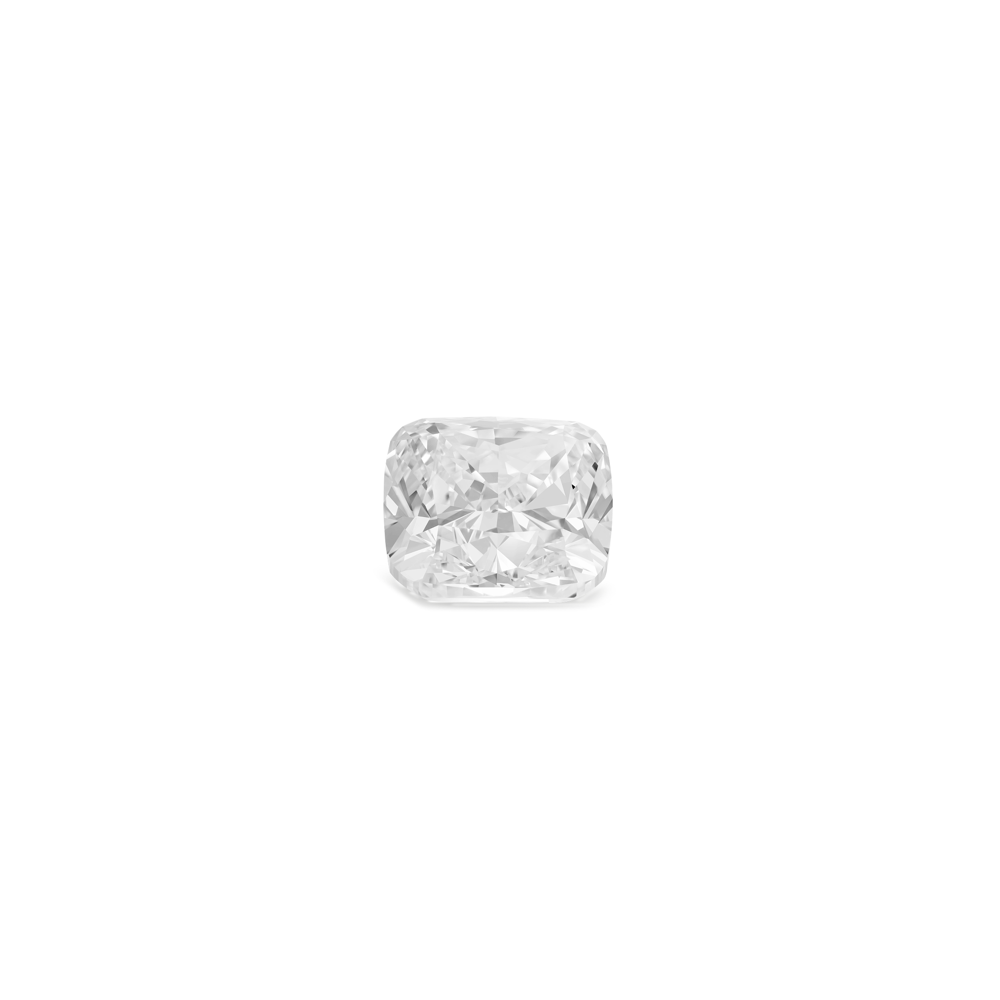 Front view of a 3 carat cushion cut lab-grown diamond