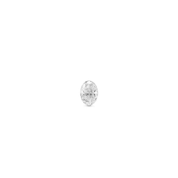 Top view of a 1.75 carat oval cut lab-grown diamond