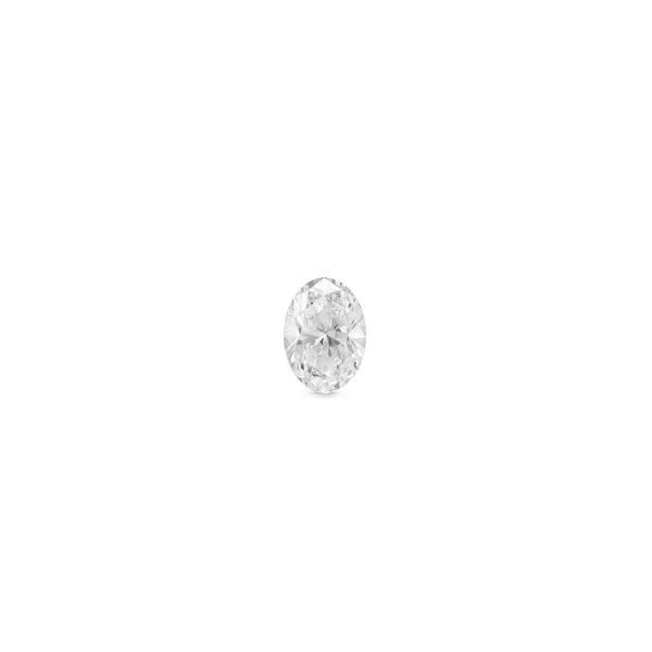 Top view of a 2 carat oval cut lab-grown diamond