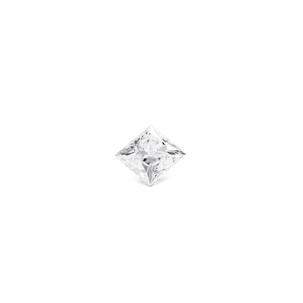 Front view of a 2.5 carat princess cut lab-grown diamond