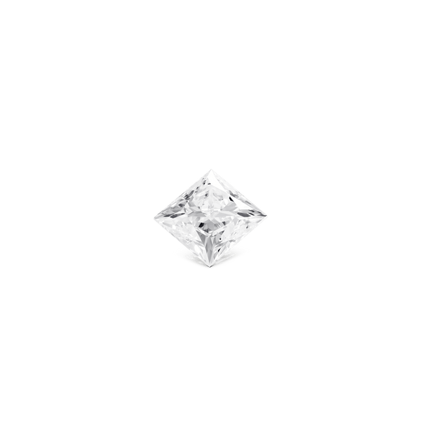 Front view of a 3 carat princess cut lab-grown diamond